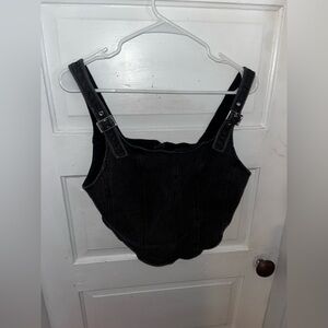 Wild Fable Adjustable Strap Denim Corset Style Top